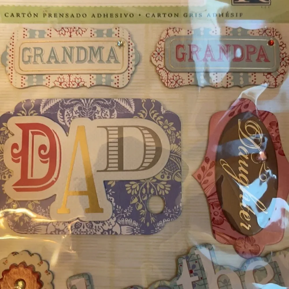 FAMILY WORD Adhesive Chipboard